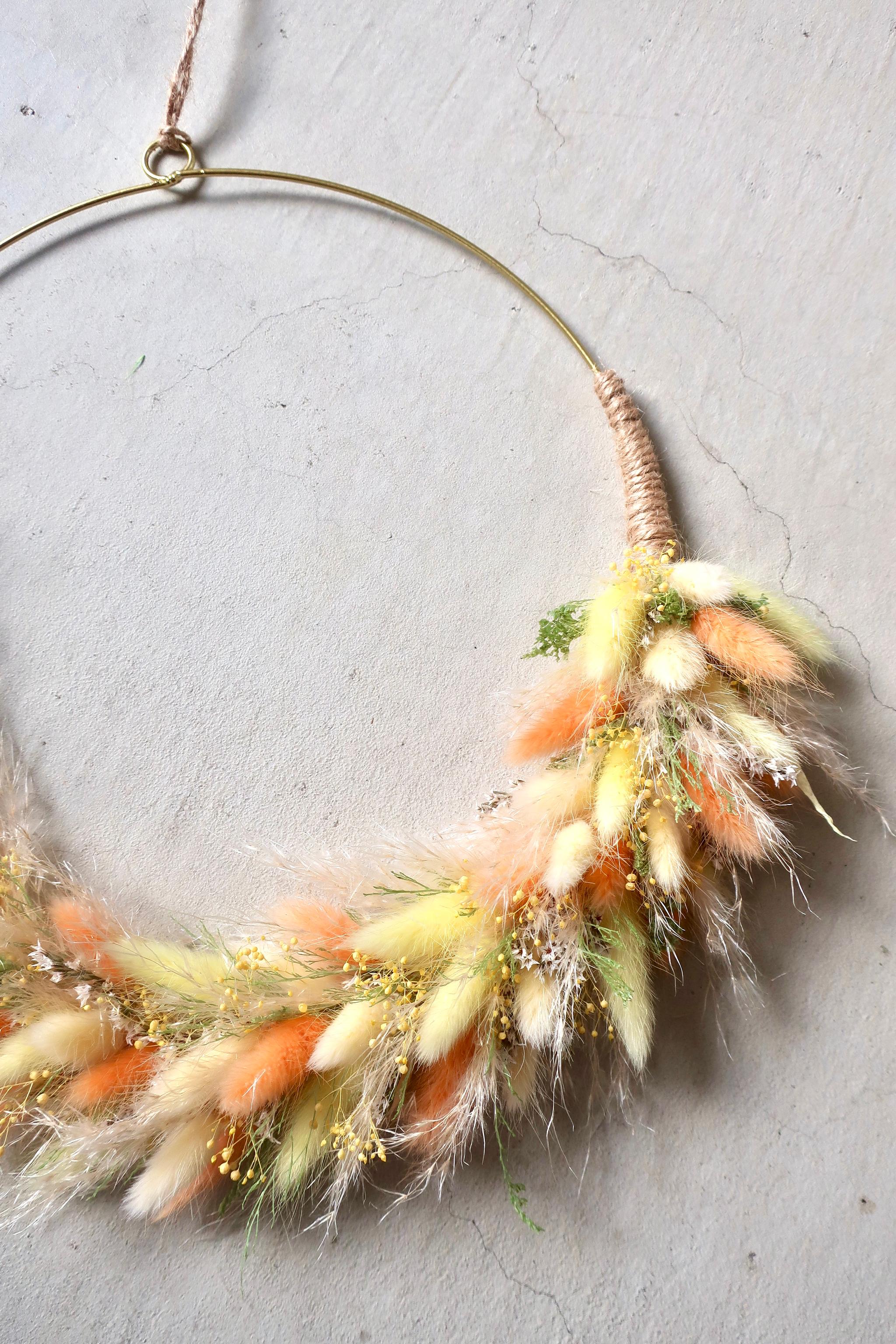 ふんわりラグラスのナチュラルリース(イエロー) | 2枚目