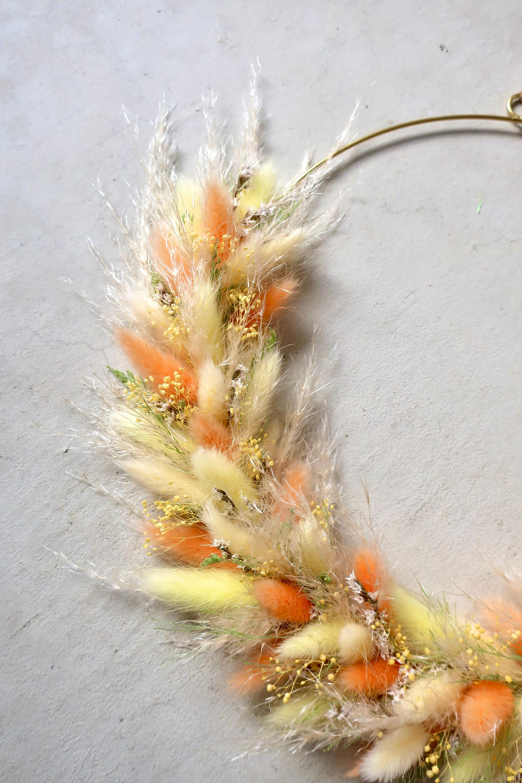 ふんわりラグラスのナチュラルリース(イエロー) | 3枚目