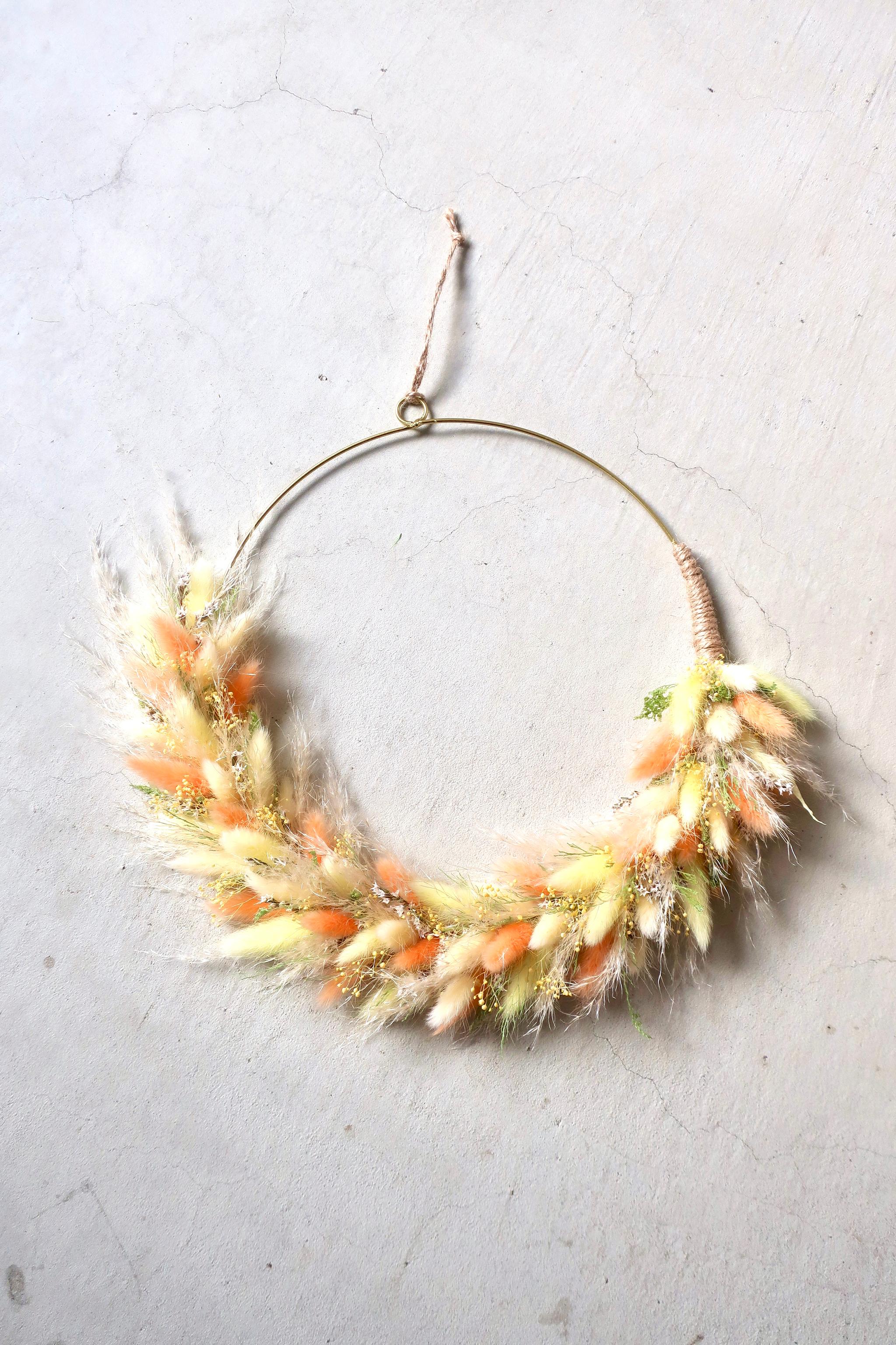 ふんわりラグラスのナチュラルリース(イエロー) | 4枚目