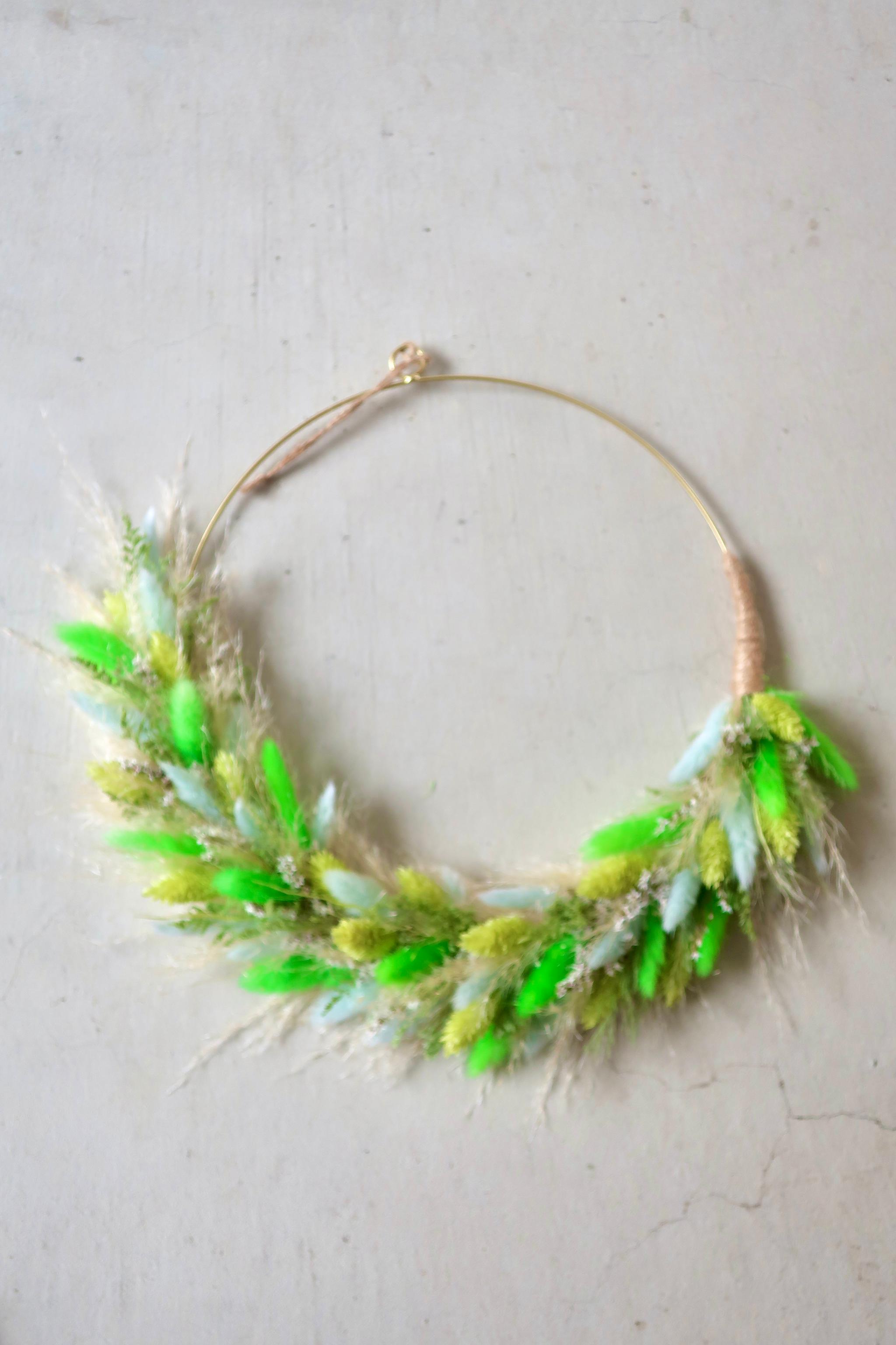 ふんわりラグラスのナチュラルリース(グリーン) | 3枚目