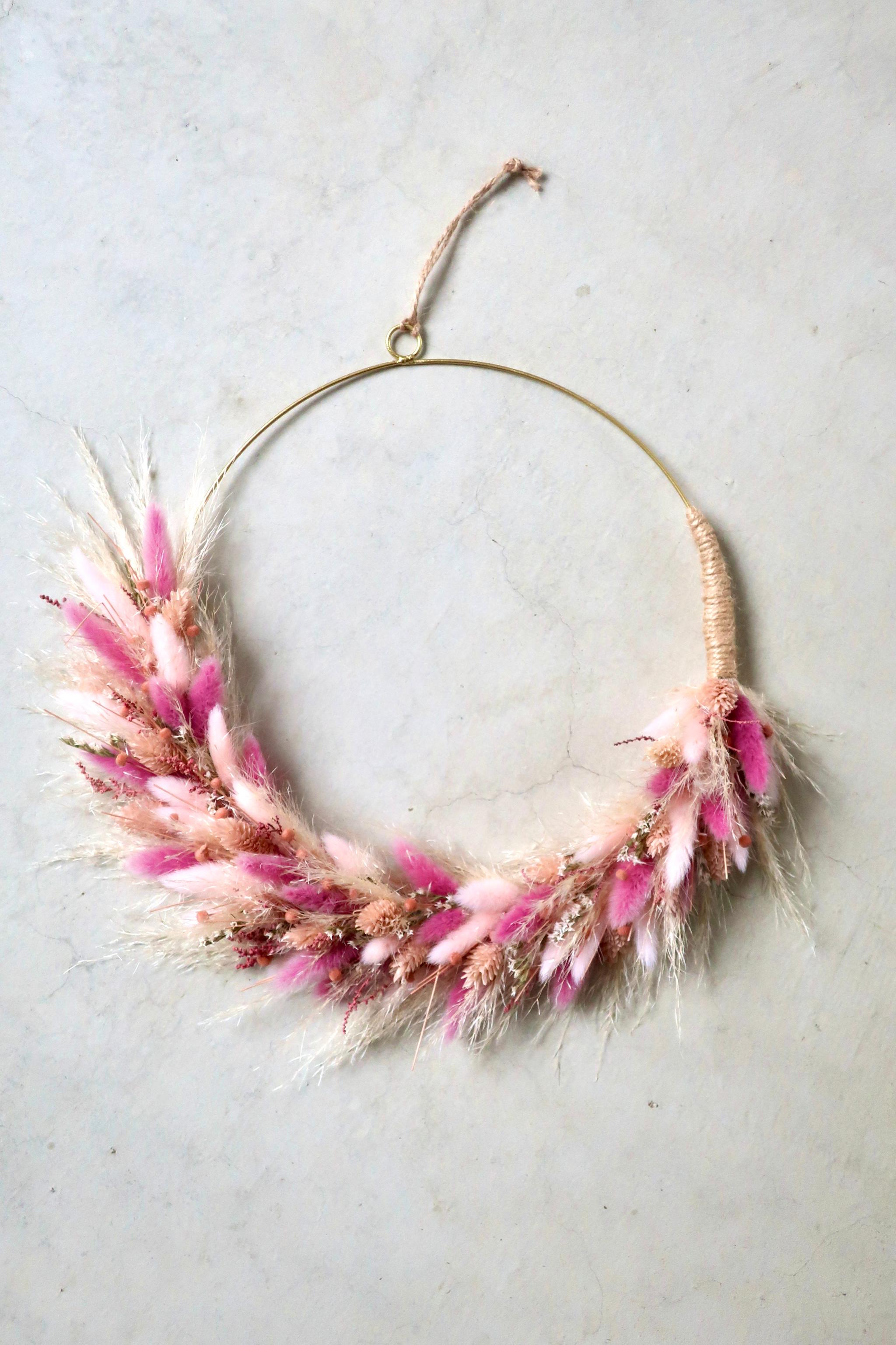 ふんわりラグラスのナチュラルリース(ピンク) | 3枚目